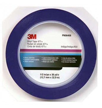 Masking tape for rubber edges blue, 6mm, 33m