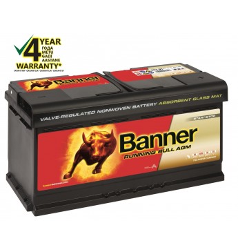 BANNER RUNNING BULL AGM akumulators, 12V, 92Ah, 850En