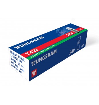 ~GE auto spuldze 24V T4W BA9S,  HEAVY STAR, kārbā 10